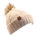 Alpaca Cable Pom Pom Beanie