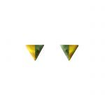 Gold and Jade Triangle Studs