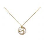 Mother of Pearl Carved Koru Necklace