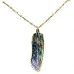 Paua Feather Gold Dipped Necklace