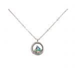 Paua In A Glass Locket Necklace