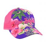 Girls Embroidered Tropical Trucker Cap