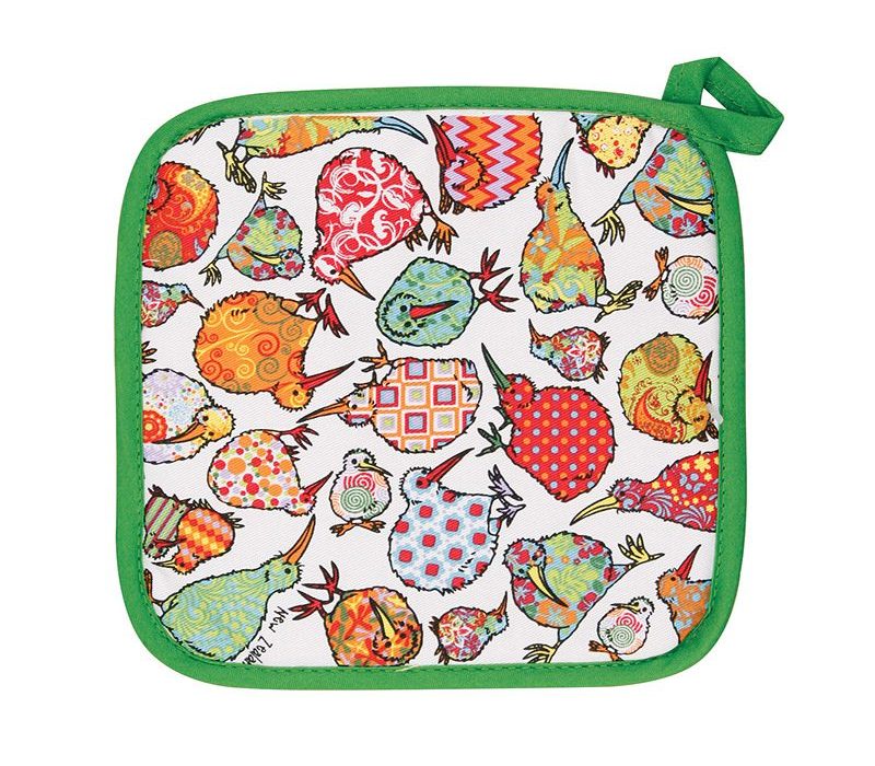Kaleidoscope_Kiwi_Pot_Holder_Caffeinated_Kiwis_PH972 Kaleidoscope Kiwi Pot Holder - Image 1