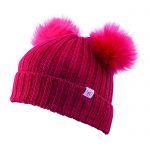 Ladies Double Fur Pom Pom Beanie