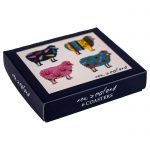 Sheep Applique Coasters Set Blue
