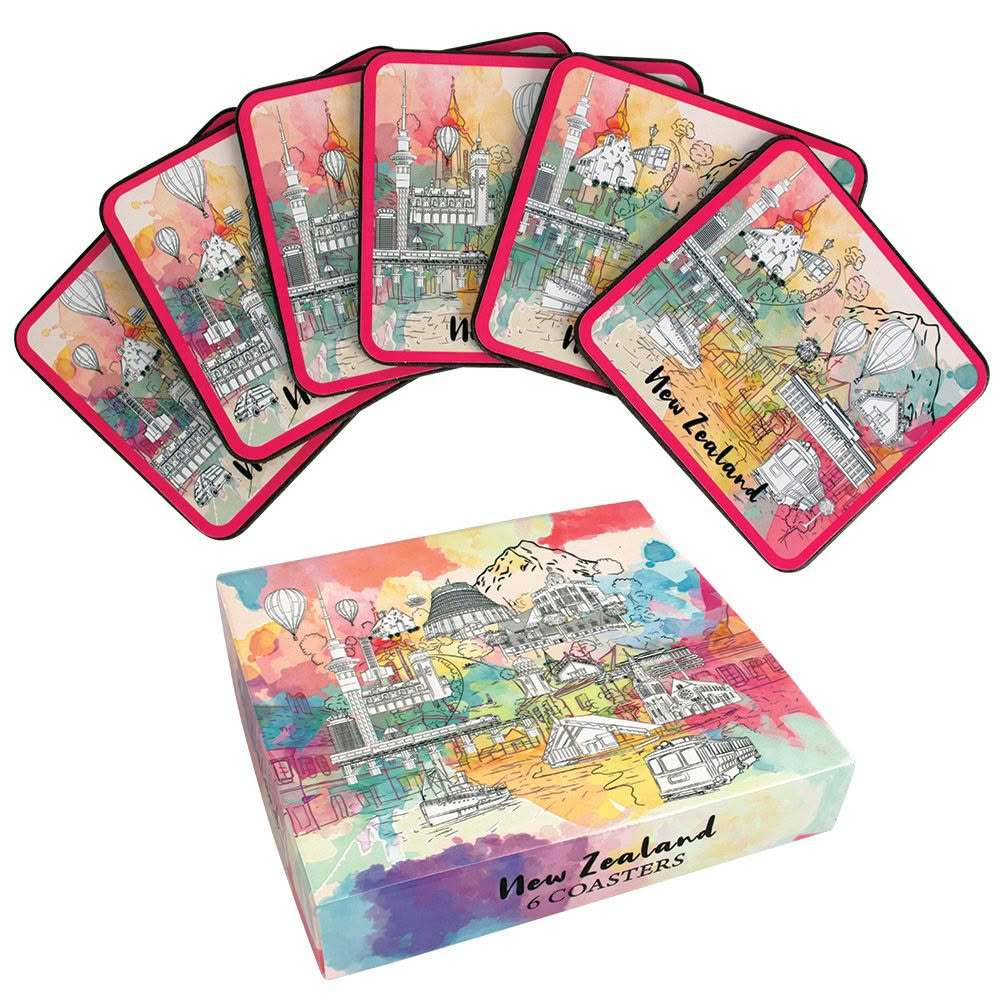 DC1020_Web Watercolour Montage Coaster Set - Image 1