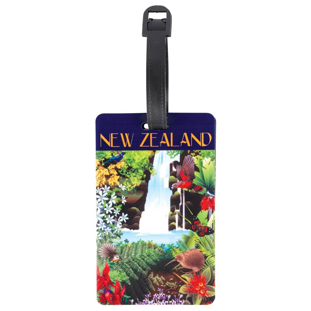 Forest Waterfall_Web Forest Waterfall Luggage Tag - Image 1