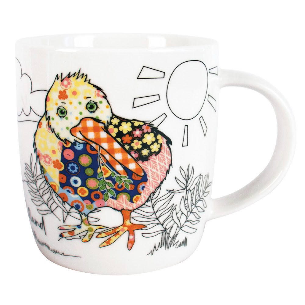 MUG999_QUILTED KIWI MUG_Web Quilted Kiwi Mug - Image 1