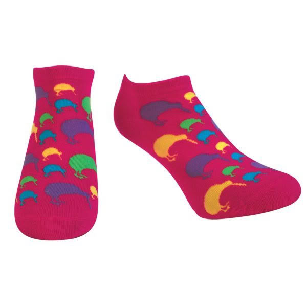 Pink Kiwi Ankle Socks