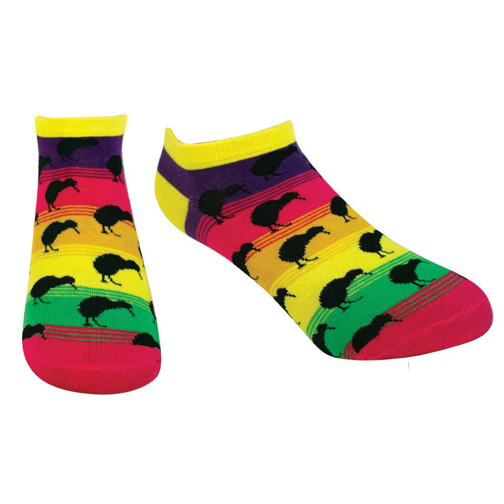 SK517 RAINBOW KIWI ANKLE SOCK_Web Rainbow Kiwi Ankle Socks - Image 1