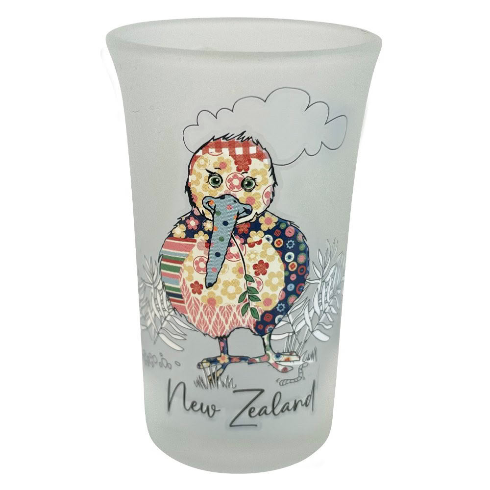 SS999 Quilted Kiwi Curved Shot Glass_Web Quilted Kiwi Curved Shot Glass - Image 1