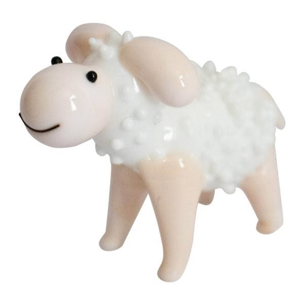 Glass NZ Sheep White Small