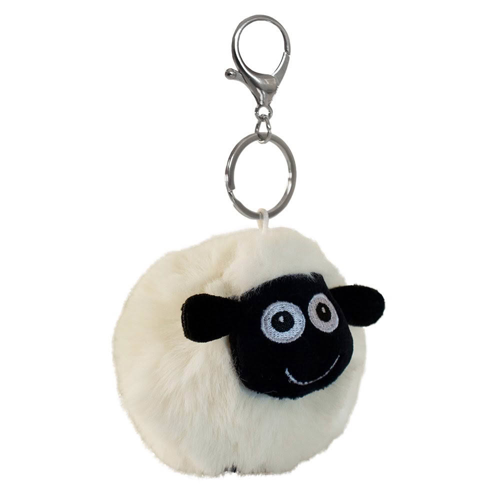 KR1029_Web Pom Pom Sheep Keyring - Image 1