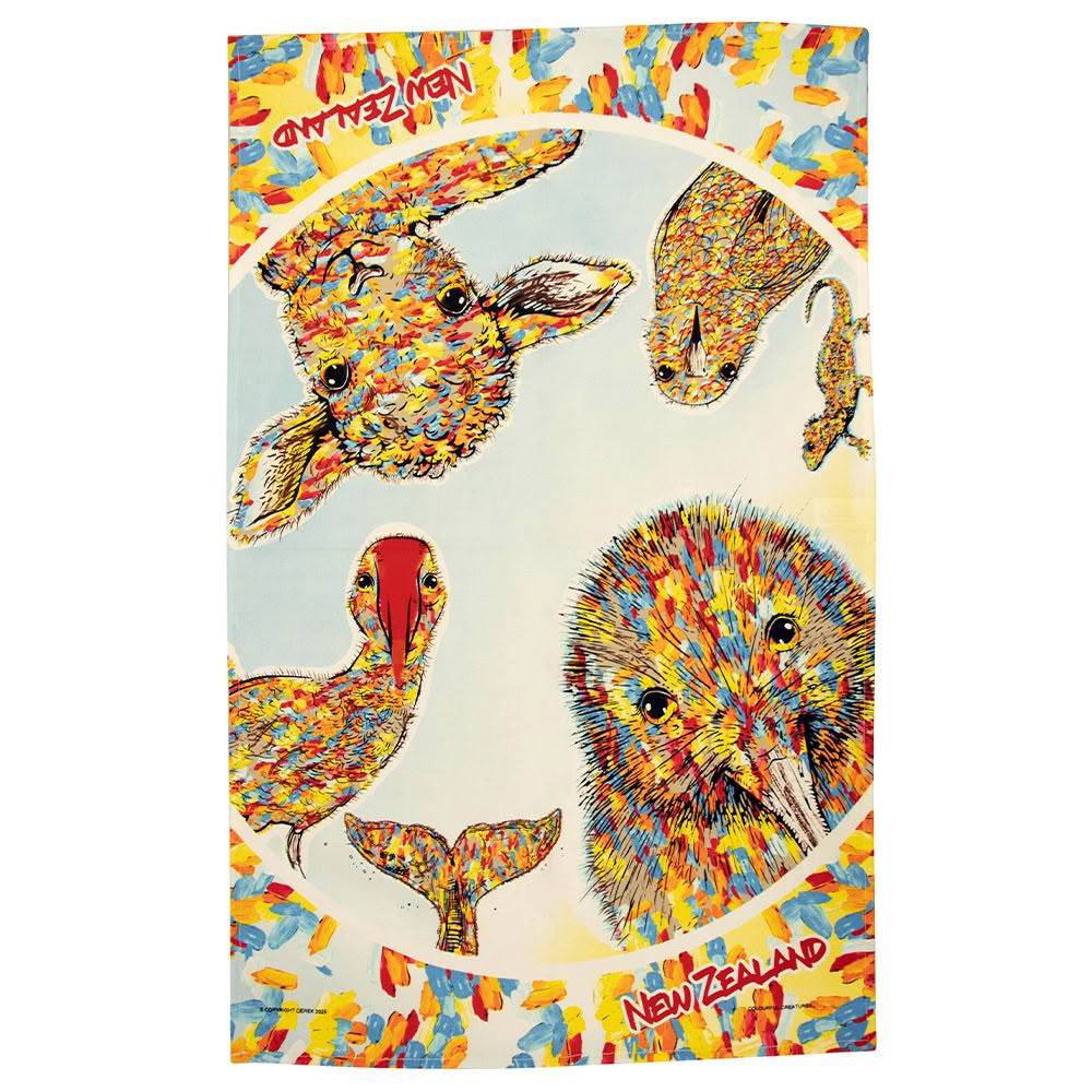 TT1041_Web Colourful Creatures Tea Towel - Image 1