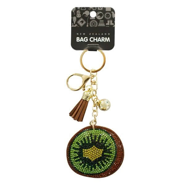 Kiwifruit Rhinestone Bag Charm