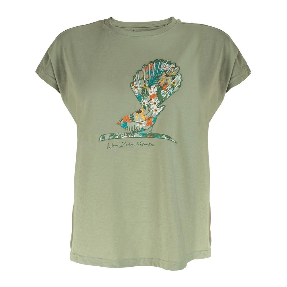 6124F_Web Floral Fantail Ladies Tee - Image 1
