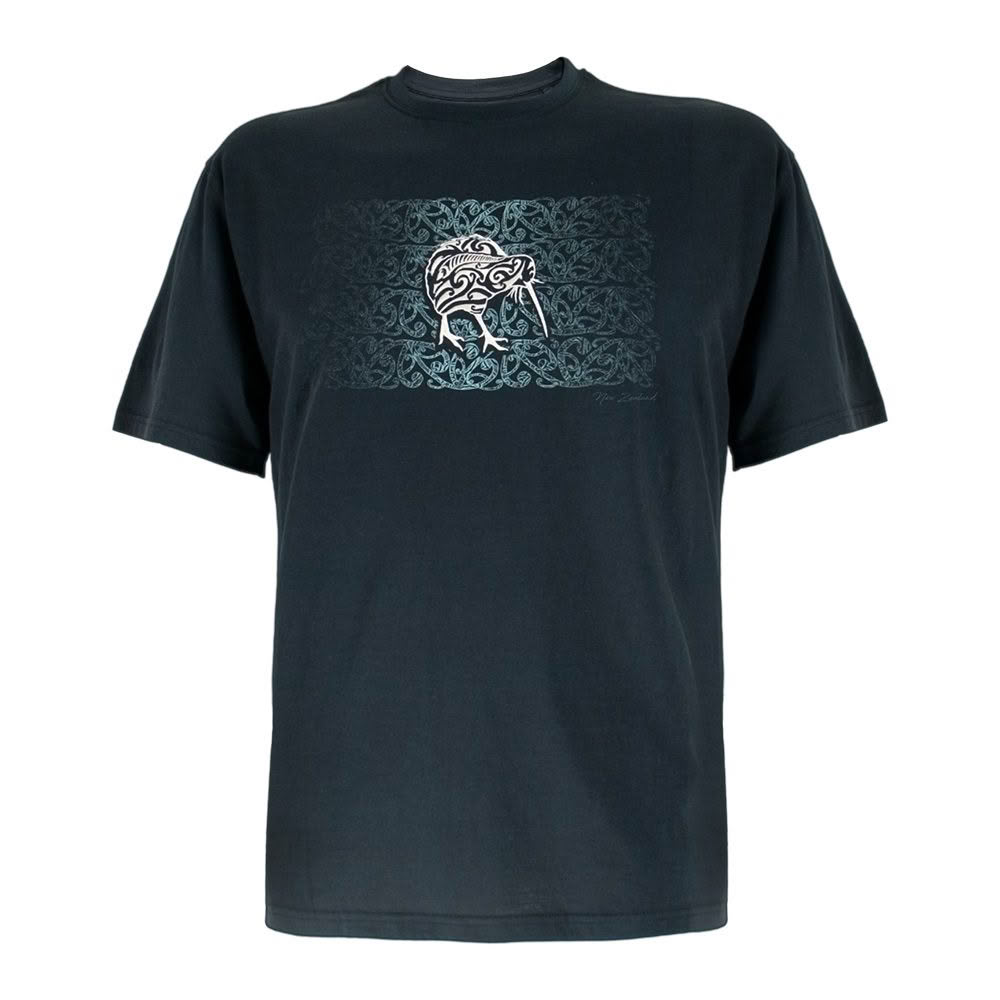 6130H_Web Kowhaiwhai Kiwi Embroidered Adults Tee - Image 1