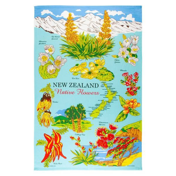 Native Flowers Tea Towel