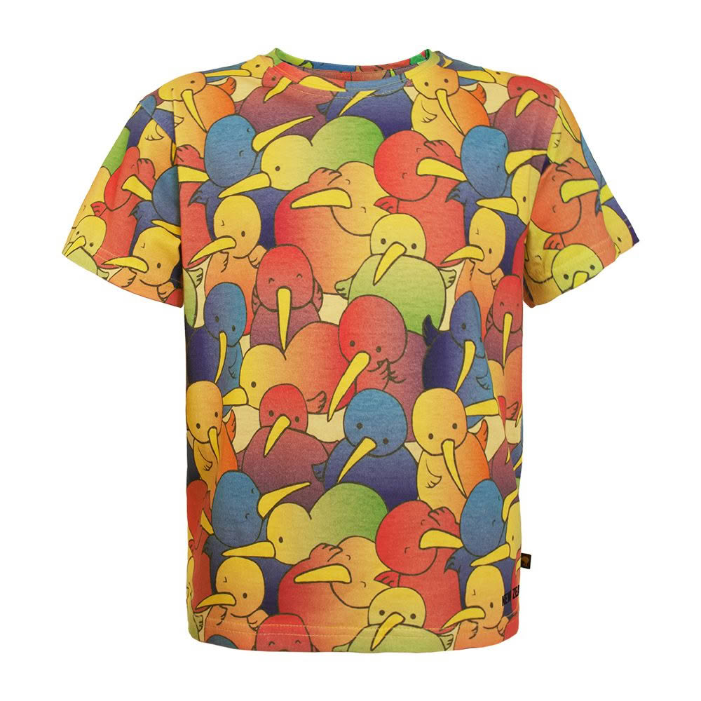 3008L_Web Rainbow Kiwi Kids Tee - Image 1
