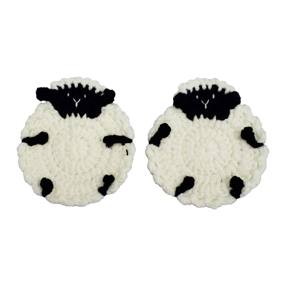 DC1044_Web Sheep Crochet Coaster 2 Pcs Set - Image 1
