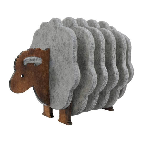 Sheep Felt Coaster Set